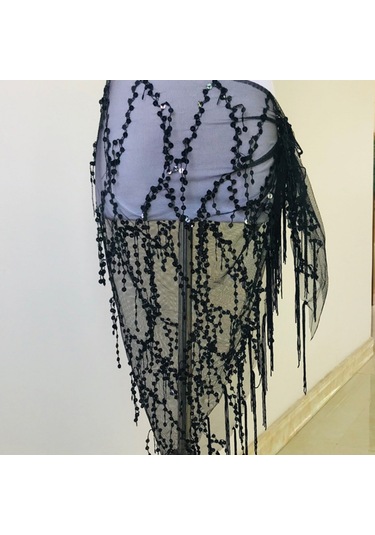 Youtek Mor Meshli Pırlanta Tassel Triko Bel Zinciri - Dans Performansı Ve Egzersiz İçin Güzellik Ve Stil Katın