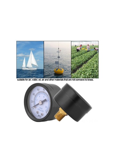 Wezone 40mm Metal Basınç Ölçer, 0-10bar/0-160psi Çift Ölçek, 1/8" Npt Teli, Mini Boyutlu Ve Okunması Kolay