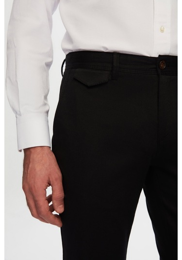 Twn Slim Fit Siyah Armürlü Chino Pantolon 6ecc3s208232m 001