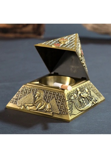 Tongxida Özellikle Mısır Firavun Rüzgar Geçirmez Metal Küllük Kapaklı Piramit Şekli Çok Renkli Moda Ve Konforlu Hayat Tarzı İç Çok Renkli