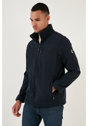 Buratti Su Itici Slim Fit Dik Yaka Softshell Ince Erkek Mont 649003 Lacivert