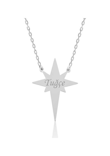 Gümüş Kutup Yıldızı İsimli Kadın Kolye