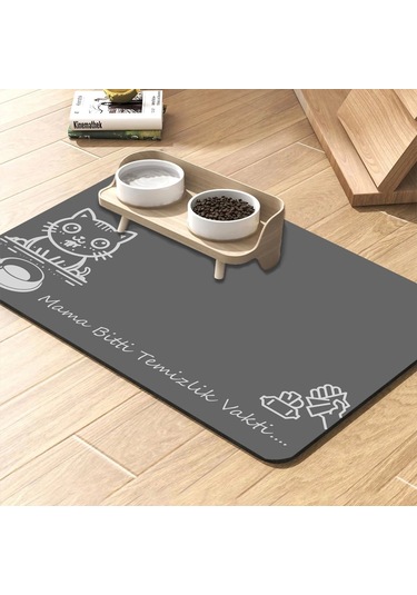 Matgo Pati Temizlik Vakti Evcil Hayvan Beslenme Matı Mama Paspası 50 x 70 CM