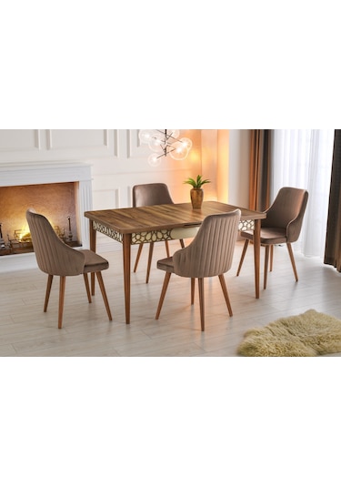 1011 Mdf Mutfak Masa Takımı Ceviz