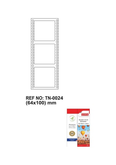 Tanex Tn-0024 Sürekli Form Etiketi 64X100MM