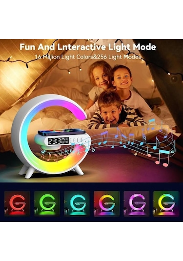 Torima G63 Kablosuz Şarj Saat Ve Hoparlör Özellikli Masa Lambası 3 İn 1