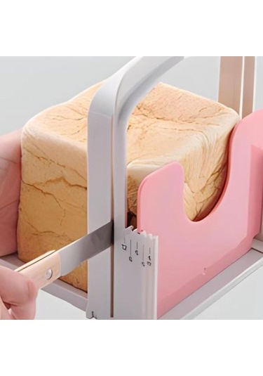 Homyl Ekmek Kesici Kesme Kılavuzu Sandviç Pişirme Aksesuarı Pembe