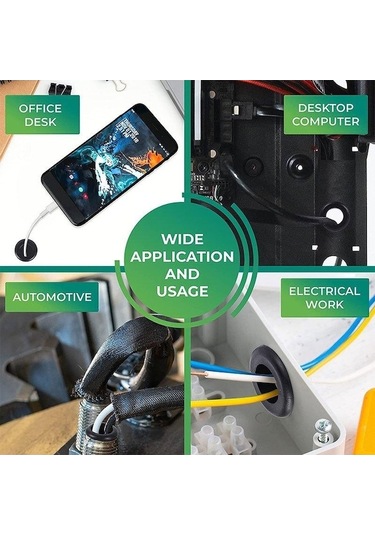 Pazly 180 Adet Farklı Kauçuk Grommet Kiti, 1/4, 5/16, 3/8, 7/16, 1/2, 5/8, 7/8, 1 Boyutlar, Yıkama Seti, Kauçuk Tel Takozlar