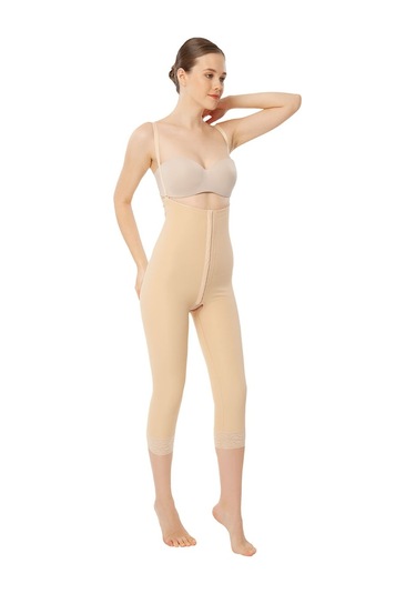 Variteks 121 Agraflı Liposuction Göğüs ve Diz Altı Korse Bej S