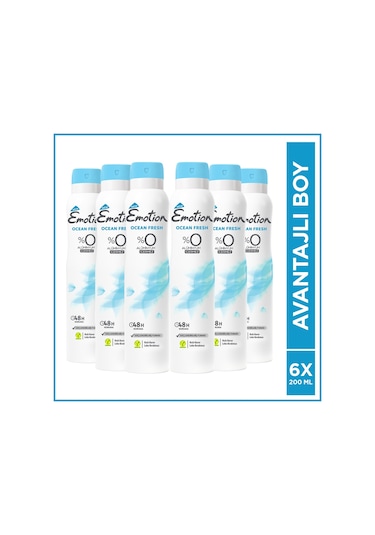Emotion Ocean Fresh Kadın Sprey Deodorant 6 x 200 ML