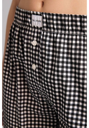 Defacto Pijama Takımı Üst Kareli Alt G8522AX26SP