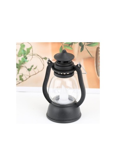 Siyah Led Mum Su Geçirmez Ev Dekorasyon İdeal Hediye Cadılar Bayramı Vintage Kapalı İçin Asılı Led Mum Lamba Yuvarlak Siyah