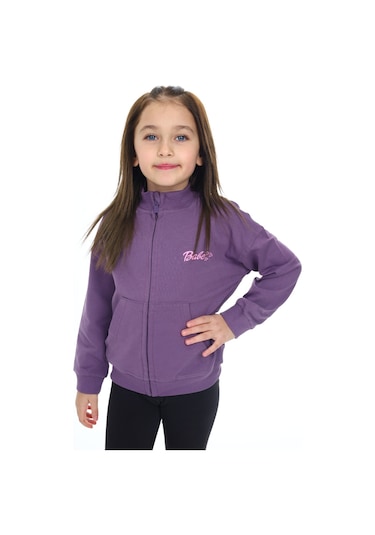 Toontoy Kız Çocuk Baskılı Hırka Mor