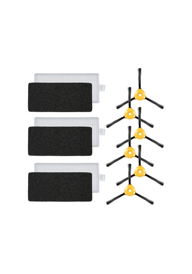 Yaozixa Ecovacs Deebot N79/n79s İçin Yer Değiştirme Aksesuar Seti - 6 Yan Fırça + 3 Hepa Filtre, Performansı Koru, Kolay Kurulum