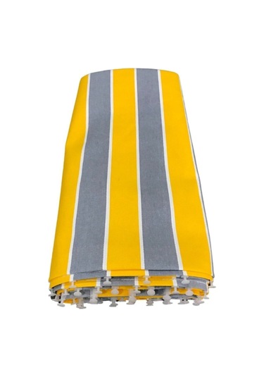 Devrim Olivya Tekstil Balkon Perdesi 1,sınıf Gabardin Kumaş Lük Perde Sarı Gri Sarı Gri