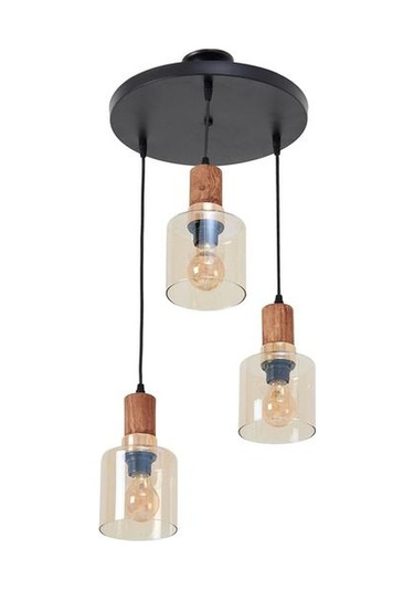 Correx Simurg 3'lü Cam Avize Kahverengi / Siyah