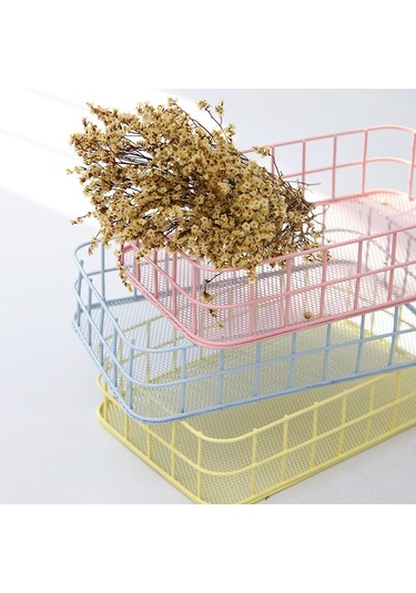 Geeroyoo Güçlü Demirden Yapılmış Kuzey Avrupa Stili Mutfak Odası Dormodiye Masaüstü Açık Kutu Aşçı Gereçleri Giyim Çanta Eşya Organizer Depolama Sepeti Pembe