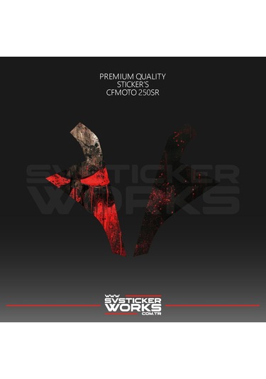 Cfmoto 250sr Sticker Ön Kafa Kaplama Modeli Hazır Kit Punisher Sticker Desen Kaplama