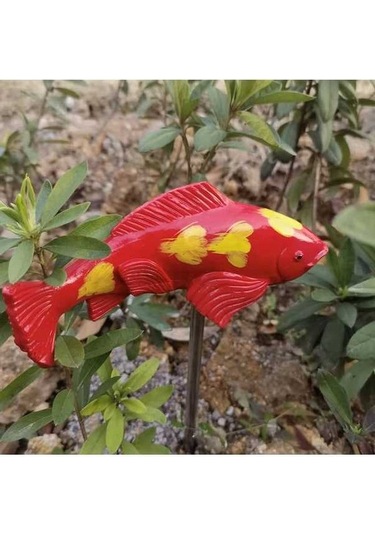 Fortunelane Akvaryum Dekoratif Kırmızı Reçine Heykel, Zahratsız Bahçe Zenginleştiricisi