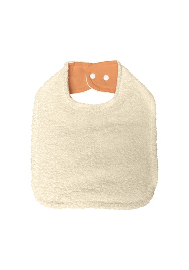 Pamuklu Sıvı Geçirmez Mama Önlüğü Bürümcük-havlu Çift Yönlü K-bej Bej - Kiremit