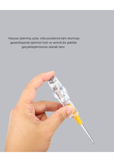 Buğz Neon Lambalı Elektrik Kontrol Kalemi Nikel Kaplama 110-220v