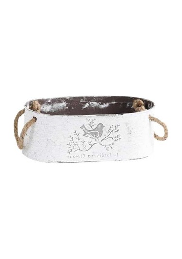 Pazly Vazo Suntek Saksuk Rustik Metal Çiçek Kovası Demir 24x13x9cm