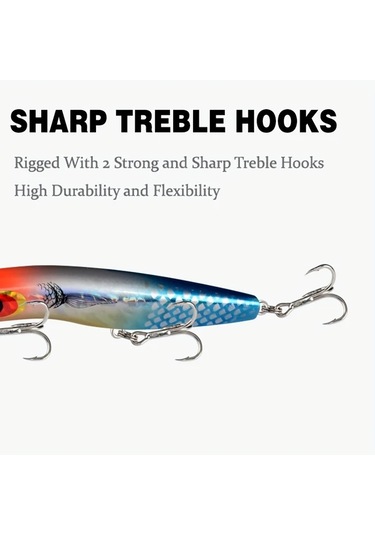 Fochsia 10lu 6.3 İnç 26gr Derin Dalış Yemliği Sert Sap Sallama Oltası Kaliteli Kancalı Av Malzemesi