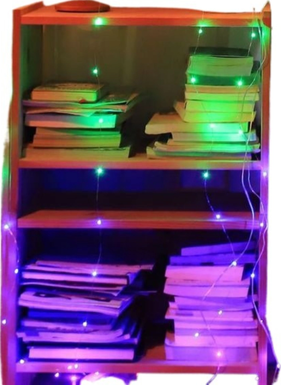 Yuntech01 Yatak Odası Dekoratif Işık Şeridi, Perde Arka Plan Işığı, 3m 300 Led, Pil Ve Kumanda Kontrollü, Yıldız Desenli Ambiyans Lambası Beyaz