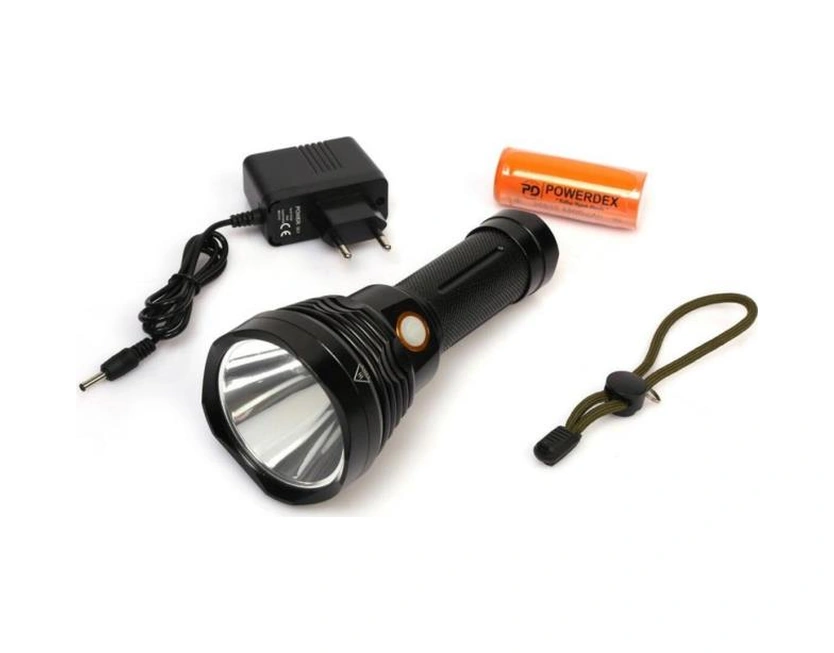 15w Led 'li Yağmur Suyu Geçirmez Şarjlı Ve Pilli El Feneri Pd-6692 Siyah