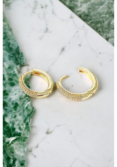 Alerji Yapmaz Kararmaz Altın Kaplama Çelik Halka Küpe