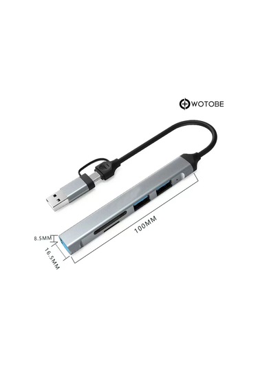 5'i 1 Arada Usb-c Usb-a Usb 2.0/3.0 Sd Tf Dönüştürücü Hub