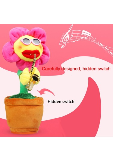Sunflower Sax Style Bluetooth Plush Children Adult Toy ,support Usb Charging & Red