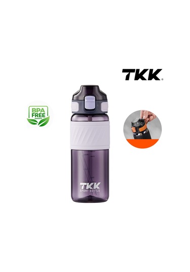 Tkk T1025 Çift Kullanım Pipetli/rahat İçim Mor Tritan Matara 600ml