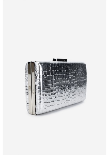 Valmenti Kadın Vegan Gri Abiye Çanta 1083 0015 Bn Cnt Y25 Gumus Kroko GRİ