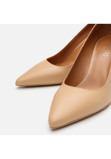 Hotiç Kadın Deri Bej Orta Topuklu Stiletto 01ayh304140a330 Naturel-nude Naturel