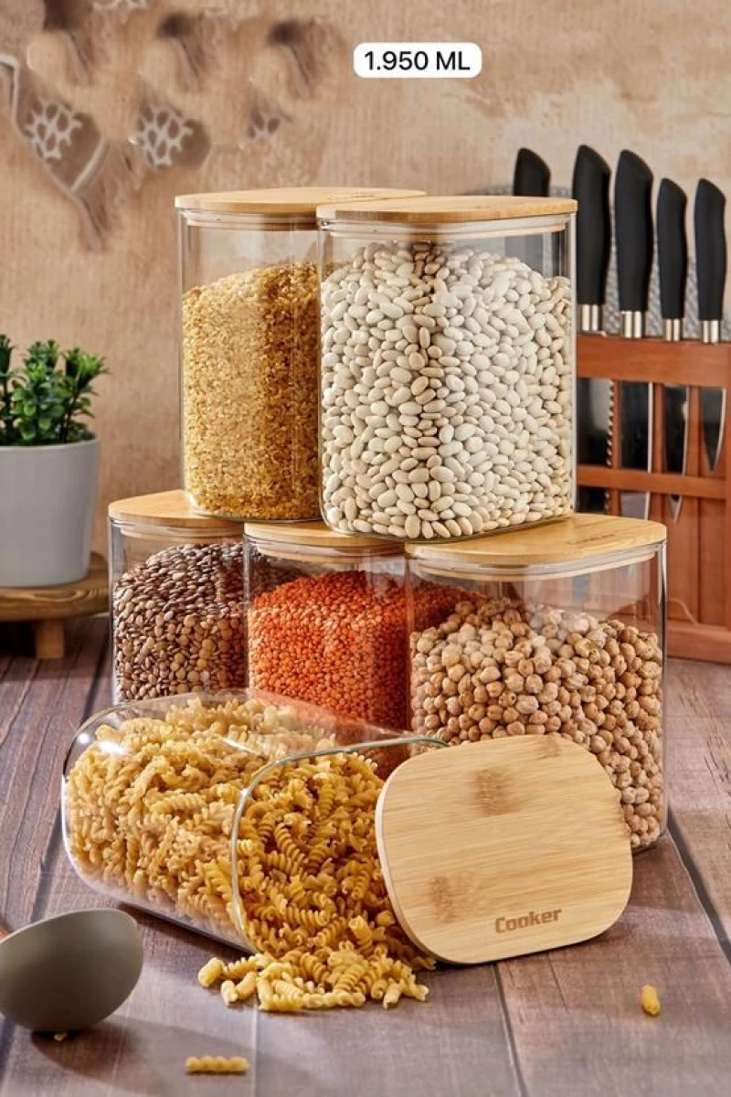 Cooker Borosilikat Oval Kavanoz 16.5 Cm Çok Renkli