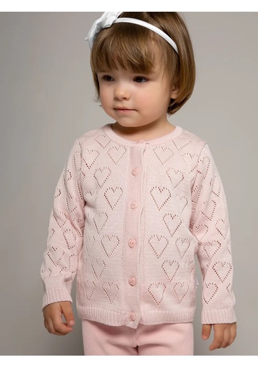 Leo Kız Çocuklar İçin Örgü Ceket Kazak 70317884 Pembe