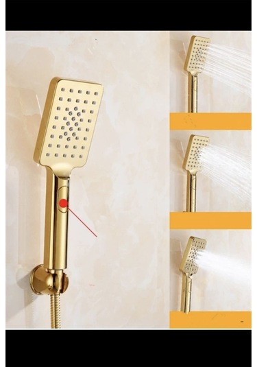 İsaoğlu Yapı Gold Duş Seti Batarya Dahil Komple Set Altın Duş Başlığı Gold