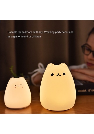 Novahub Karikatür Gece Lambası Renkli Modlu Yanında Lamba Statik Işık Taşınabilir Ev Dekorasyonu Doğum Günü Hediyesi Diğer