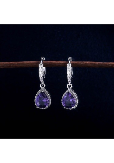 Lindon Kadın Zirkon Su Damlası Şekilli Küpe