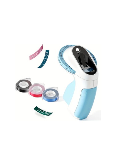 Willowhaven Phomemo Vintage Etiket Yapıcı Manuel 3d Ofis Ev Organizasyon Mavi 3 Şerit