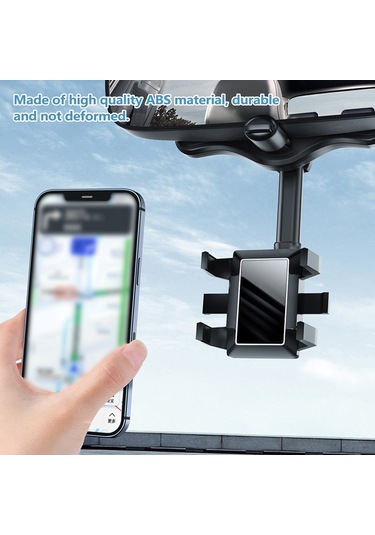 Teltree Araç Gözlük Aynası Telefon Tutucu, 360 Dönebilen Siyah Abs Malzeme