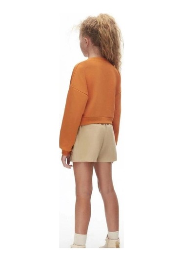 Kız Çocuk Beli Lastikli Şort Etek-14739 Camel