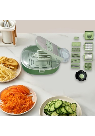 Suntek Patates, Sarımsak, Salatalık Için Pratik Sebze Doğrayıcı Yeşil