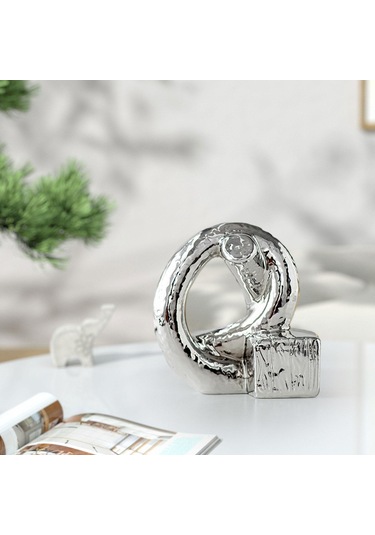 Homyl Düğüm Heykeli Dekor Tatil Hediye Masaüstü Gümüş