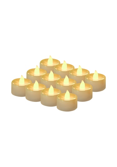 Youmex 24 Adet Isı Beyazı Parıltılı Led Mumlar - Gerçekçi Tasarım, Sönmeyen, Ev/parti Dekorasyonu, 3v Pil Dahil Renkli