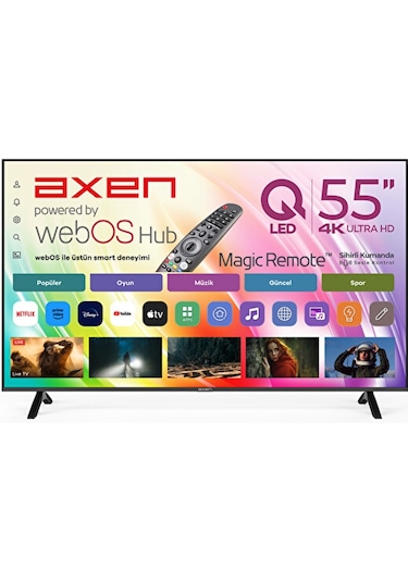 Axen AX55QMN252-0276 55" 139 Ekran Uhd Webos Smart QLED TV