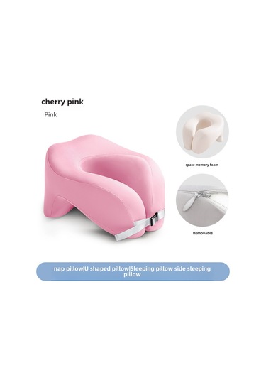 Yunboo Memoripamuklu Ergonomik Boyun Yastığı - Ofis Okul İçin Yatma, Uykuda Desteği Sağlar - Pembe 28x24x17cm Pembe