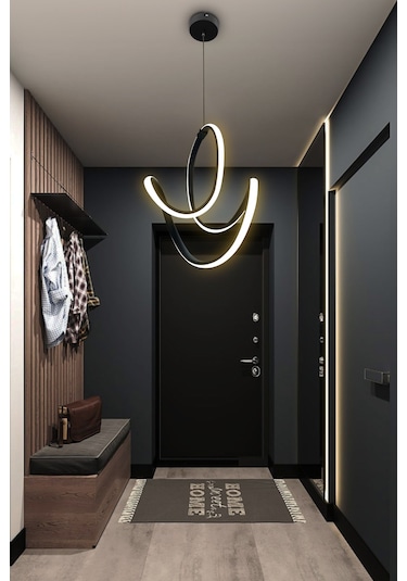 Badem Topsuz Modern Koridor & Oturma Odası Sarkıt Avize - - Kumandalı / Krom Krom