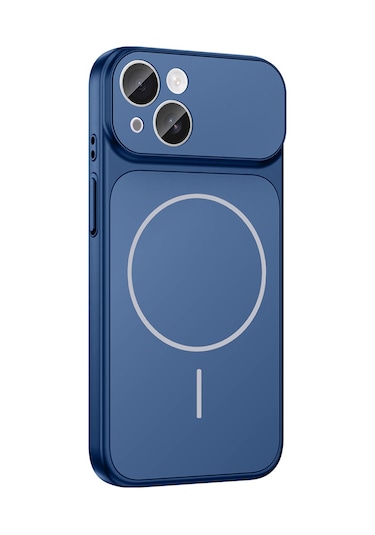İphone 13 Kılıf M-safe Şarj Özellikli Kamera Korumalı Formen Kılıf Mavi